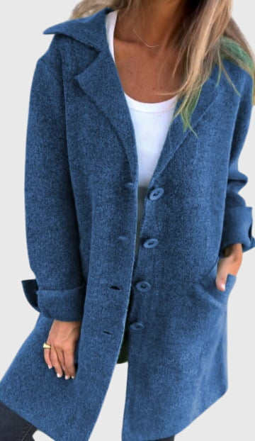 Freya | Blazer Coat Pink Knit Button-Front for Women