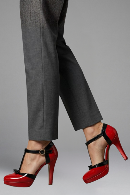Alba | T-Strap Heels Red Patent Platform for Women